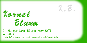 kornel blumm business card